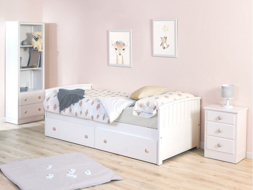 Dormitorio juvenil blanco Modelo Curvo